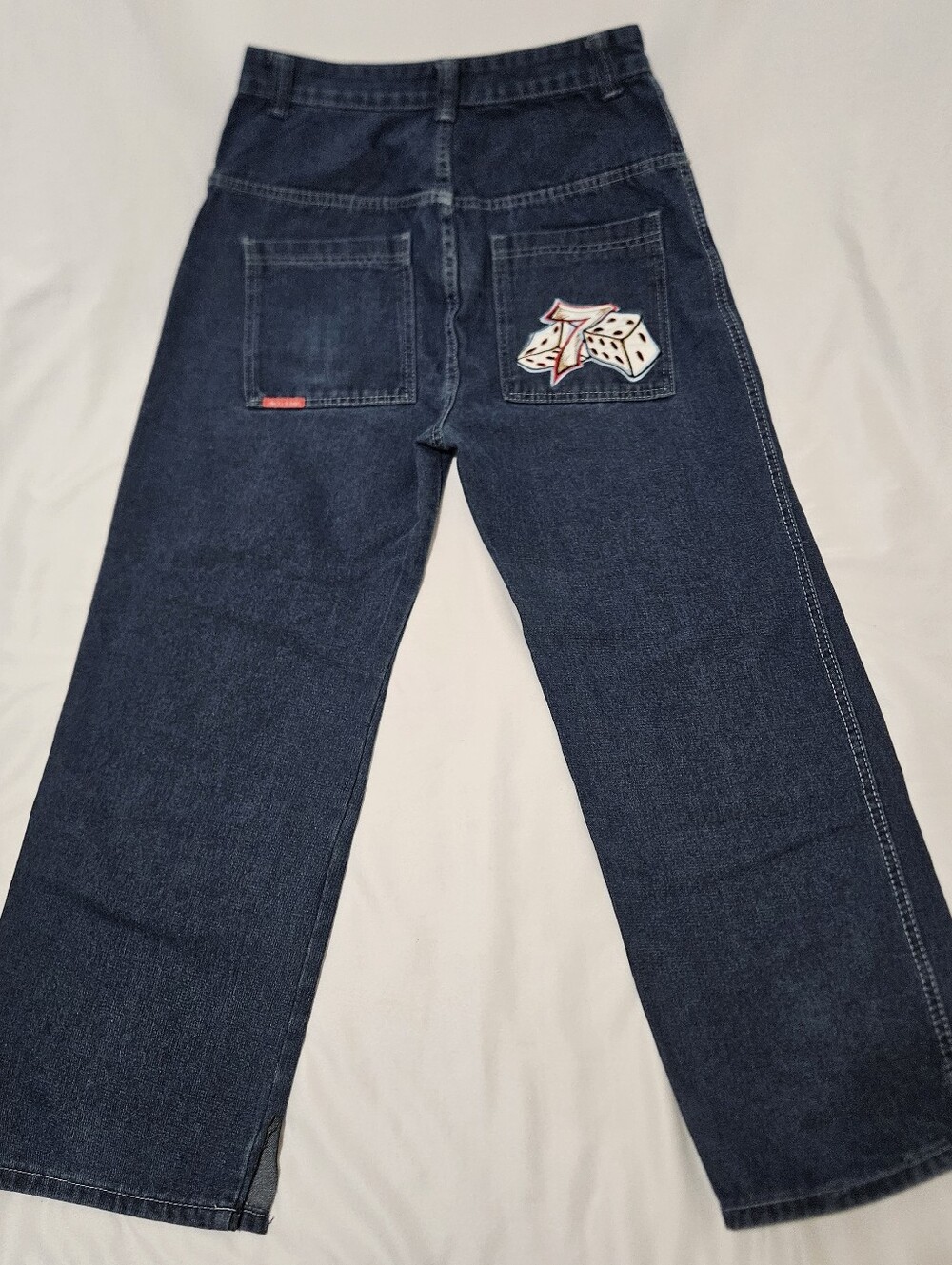 Inspired JNCO Lucky 7 Dice Wide Leg Baggy Jeans Size L 32"